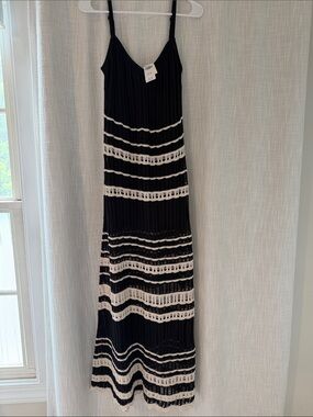 Abercrombie & Fitch Black Cable-Knit Sweater Maxi Dress